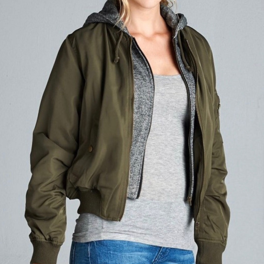 Bomber Jacket w/ Hoodie